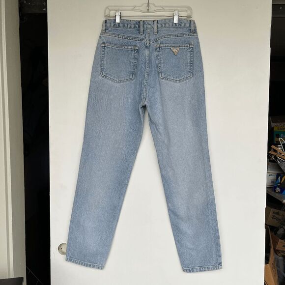 VTG Guess USA High Rise Mom Jeans Light Wash Tapered Leg 31 x 29 - Picture 2 of 10